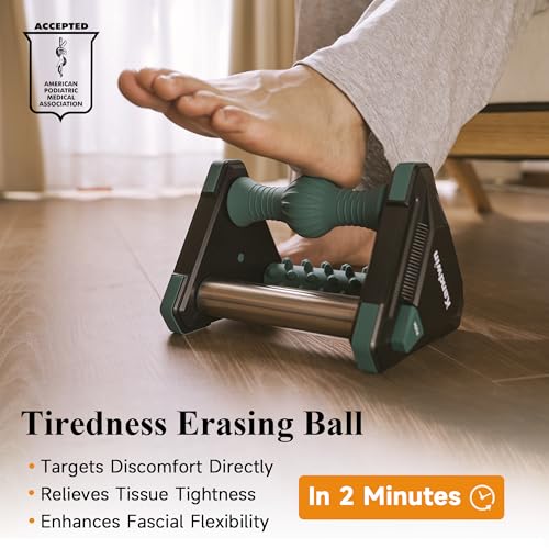 Icing Plantar Fasciitis Relief Foot Roller Massager, Green | Cold Rolling Massage Tool for Heel Arch Pain & Sore Tired Feet, Runners, Athletes, Standing Workers, Home Office Gym Use - color: Mars Green