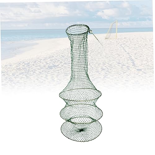 Yardwe Handwoven Fish Net Fine Mesh Net Foldable Portable Fishing Tool for Freshwater Fish and Shrimp Catching