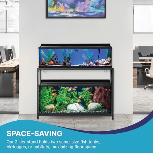 65 Gallon Double Aquarium Stand (2 Stands in 1), Fish Tank Stand, Bird Cage Stand, 38.5" W x 33" H x 18.5" D