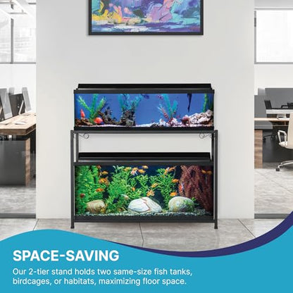 65 Gallon Double Aquarium Stand (2 Stands in 1), Fish Tank Stand, Bird Cage Stand, 38.5" W x 33" H x 18.5" D