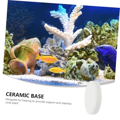 10pcs Fish Tank Coral Base Coral Mount Gel Gasket Stand Cave Heater Cobble Pad Goldfish White Serving Tray Fish Tank Siphon Plant Tanks Plug Aquarium Breeding Bases Ceramics