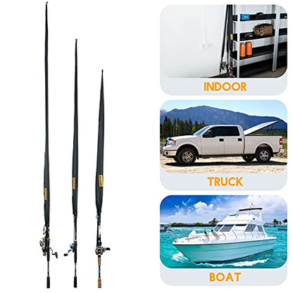 Dr.Fish Fishing Rod Socks Fishing Pole Sleeves Rod Protector Tangle-Free Lightweight Nylon Adjustable Rod Cover Protector for Spinning Rod Baitcasting Rod Surf Rod Fishing Rod Tube Case