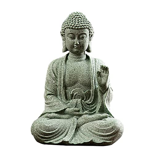fazhongfa Mini Buddha Statue 4.7 Inch Natural Stone Handmade Buddha Sculptures Creative Zen Garden Aquarium Fish Tank Decorations Home Decor to Friend Family Mom Father as Gift (Meditation) - style: Meditation