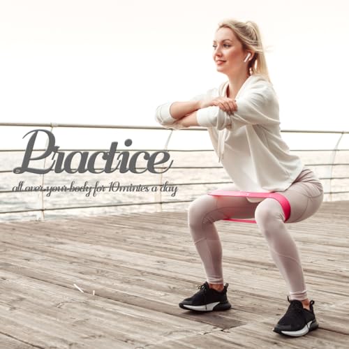 VEICK 5-Level Resistance Loop Bands Set for Strength Training & Pilates - color: Light Pink