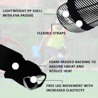 Vizari Matera Soccer Shin Guards | Lightweight PP Shell | Foam Padded Backing | Youth Soccer Shin Guards | Soccer Equipment - color: Black / White, size: Large