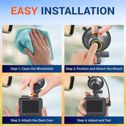 ROVE Suction Cup Mount for R2-4K, R2-4K PRO and R2-4K Dual Dash Camera Models