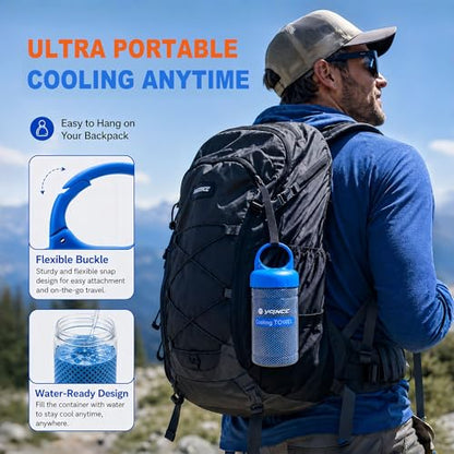 YQXCC 2 Pack Cooling Towels (47"x12"), Ice Cool Towel for Neck & Face - color: 2*light Gray