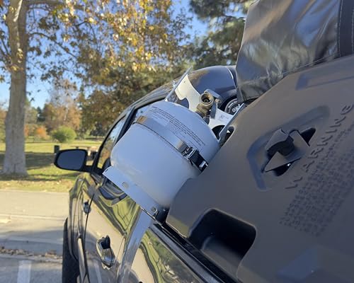 Flame King T-Racks® 5LB Propane Tank Mounting Bracket Strap for RVs, Trailers, Campervans, Jeeps, and Overland Vehicles