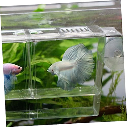 BESPORTBLE Transparent Fish Breeding Box Dual Layer Incubation Container for Fry Durable Aquarium Isolation Box with Suction Cup Design for Young Fish Care Large