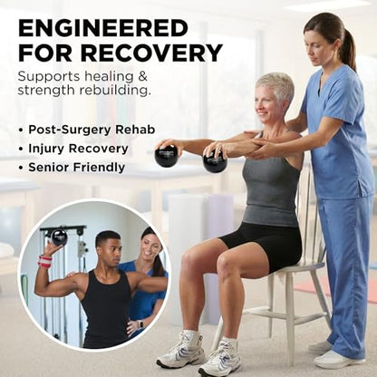 THERABAND Soft Weight 6.6 Lb, 4.5" Ball-Shaped Isotonic Exercise Ball | Ball-shaped isotonic soft weight for physical therapy, Pilates, shoulder strength and rehab exercise - color: Black