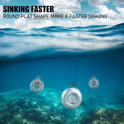 Dr.Fish Fishing Coin Sinkers Lead Fishing Weights Disc Weights No Roll Freshwater Saltwater River Bank Surf Fishing Catfishing - size: 1oz/5 Pack