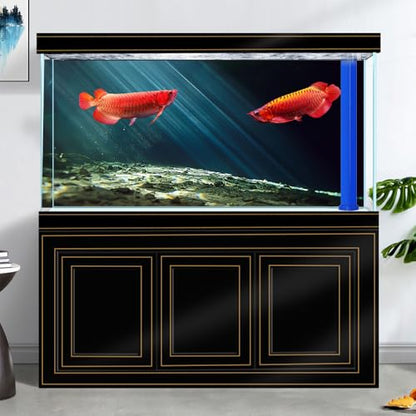 48X18 Inches Fish Tank Aquarium Background, 3D Black Sunshine Underwater World Background Decor, Undersea Theme Durable Polyester Background with 8 EVA Double-Sided Tapes - size: 48X18in/120X45cm