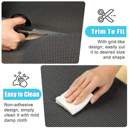 Songrey Non-Adhesive Drawer and Shelf Liner, Non Slip Cabinet Liners, Protect Kitchen Cupboard, Bathroom Drawers, Breathable, Thick Strong Grip mat (12IN x 10FT, Black) - color: Black, size: 12"W x 120"L