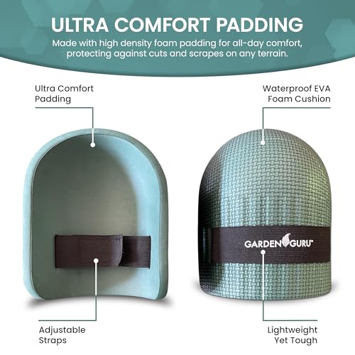 GARDEN GURU Home & Gardening Knee Pads – Waterproof EVA Foam Cushion, Soft Inner Liner, Comfortable Fit with Adjustable Straps (4 Pack) - size: 4 Pack, style: Comfort Foam