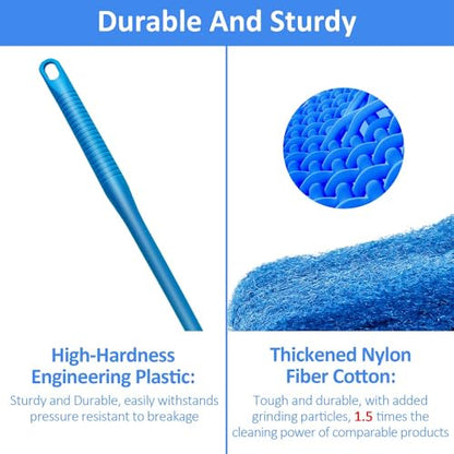 Fish Tank Cleaner with Five Sided Sponge Brush and Long Handle Aquarium Scrubber Alage Scraper for Glass Aquariums Terrarium Home Kitchen(2Pack) - size: 2 Pack