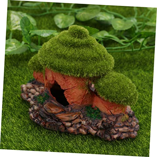 2pcs Decor Ornament Fish Bowls for Betta Fish Aquarium Moss Fish Tank Reptile Bridal House