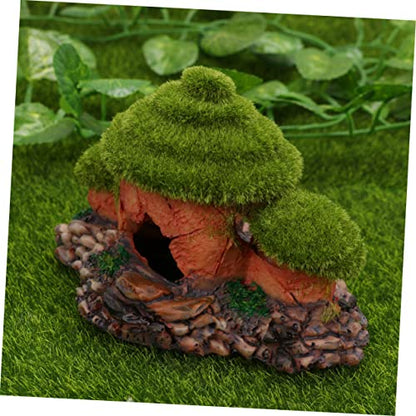 2pcs Decor Ornament Fish Bowls for Betta Fish Aquarium Moss Fish Tank Reptile Bridal House