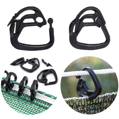 50pcs Shade Cloth Clips, Plastic Lock Grip Hooks Hanging Clamps Buckle for Sun Shade Cloth Net Anti Bird Netting Garden Film Greenhouse Shade Cloth Cover Mesh Tarp Outdoor Sun Shades Hoops - color: Hooks, size: 50pcs