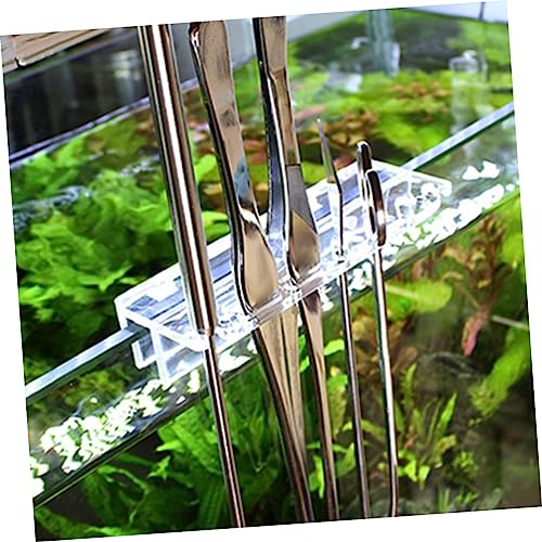 Totority Acrylic Aquarium Tool Holder Lightweight Wall-Mounted Storage Rack for Fish Tank Cleaning Tools and Plant Maintenance Compact Organizer Easy Installation and Removable Design