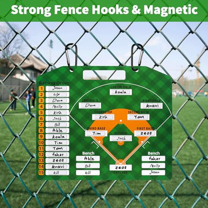 R2Depot Magnetic Coach Marker Boards, Dry Erase Double-Sided Coach Lineup Clipboard, Coaches Gift, Fit for Basketball, Football, Soccer, Baseball - style: Baseball