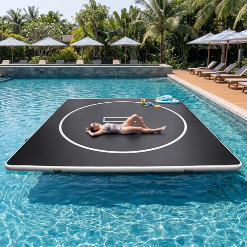 Inflatable Wrestling Mat 13FT x 4IN, PVC Portable Wrestling Mats for Home, 4" Thick Jiu Jitsu Mats with Circles for Wrestling, Martial Arts, Jitsu, BJJ, Boxing, MMA, Judo Indoor Outdoor Use