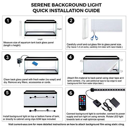 CURRENT USA 48" Serene Aquarium LED Background Light Kit | Fish Tank Lighting Backdrop Decoration Black 3D 40, 55, 75, 90 Gallon Tank (3153)