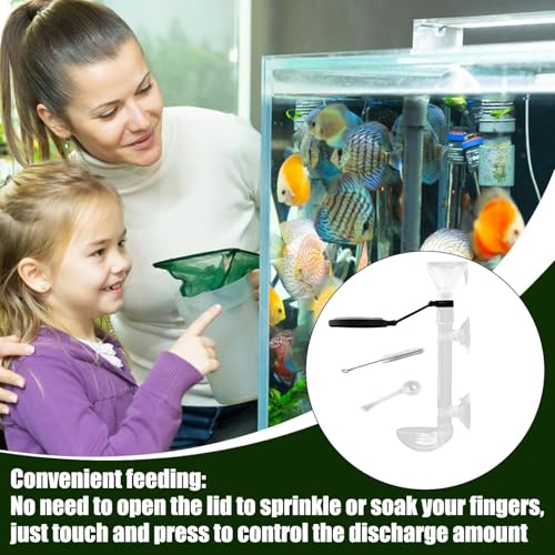 Fish Food Feeder - Aquarium Pipe with Directional Telescopic Tube, Clear Suction Cup Dispenser, Adjustable Target Feeding Tool, Spill Control Design | Vacation Solution for Shrimp Turtle Home Pond