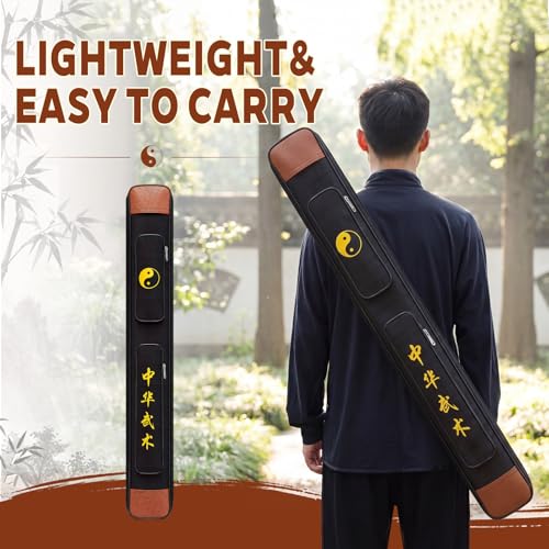 Tai Chi Sword Bag Double Layer with Adjustable Shoulder Strap - color: Black