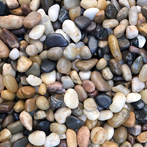 Voulosimi 10 LBS River Rock Stones, Natural Decorative Polished Mixed Pebbles Gravel,Outdoor Decorative Stones for Plant Aquariums, Landscaping, Vase Fillers - size: 10 LB