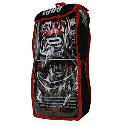 Boxing Gloves | Genuine Cowhide Real Leather | Muay Thai, Kickboxing, Sparring & Training | Pro Punching Gloves for Men & Women - color: BLACK/RED, size: 10OZ