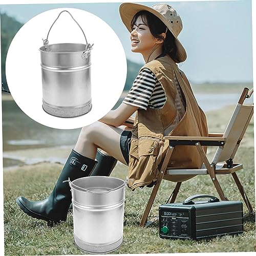 PRETYZOOM Thickened Iron Bucket Multi-Purpose Water Paint Fishing Bucket Large Capacity Handheld for Home Dorm Kitchen