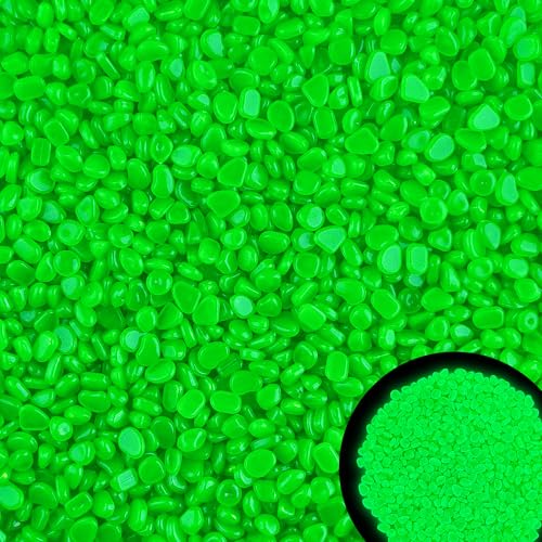 6000pcs 5-8mm Green Luminous Stones Glow in The Dark Garden Pebbles Stones Glow in The Dark Rocks Outdoor Glow Pebbles Aquarium Rocks for Garden Path Walkway Yard Fish Tank Plant Pots - size: 6000, style: Green