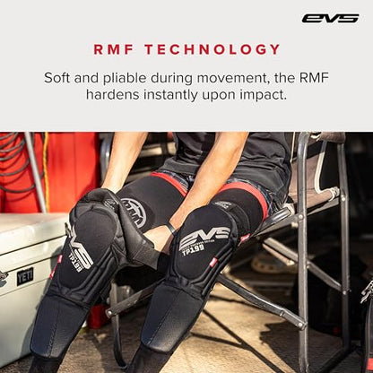 EVS TP199 Travis Pastrana, Moto Knee/Shin Guard, Reactive Memory Foam | CE Level 2 knee protection w/ RMF impact foam, breathable air mesh, stabilizer sleeve, silicone grippers, polyflex shin guard - color: Blackout, size: XX-Large