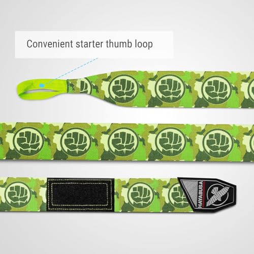 Hayabusa Marvel Hero Elite Mexican Style Boxing Hand Wraps for Men & Women - color: Hulk