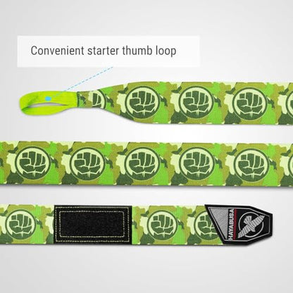 Hayabusa Marvel Hero Elite Mexican Style Boxing Hand Wraps for Men & Women - color: Hulk