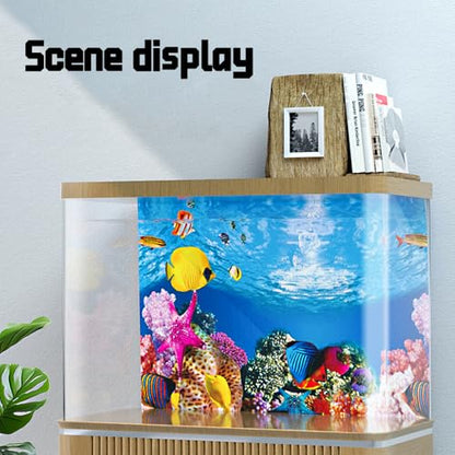 Double Sided Fish Tank Background 12 x 20 Inches for Fish Tanks Aquarium Backgrounds Decorative Poster Paper Sticker Waterproof Fish Tank Wallpaper