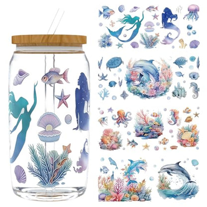UV DTF Cup Wrap Transfer Stickers Rub On Transfers 4 Sheets Art Guru Tumblers Water Bottles Mugs Glasses Cups - style: Art Guru