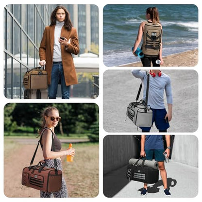 BOSSTIN Gym Bag for Men & Women, 45L-50L Expandable Sports Duffle Bag - color: Khaki Checkered