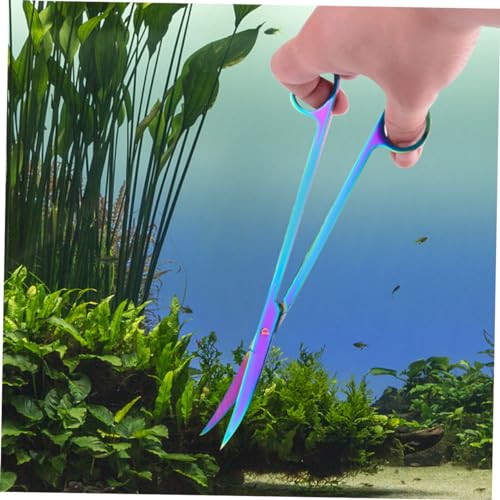 VICASKY Stainless Steel Aquatic Plant Scissors 1 Piece Precision Trimming Tools for Aquariums for Aquascaping and Aquarium Plant Maintenance