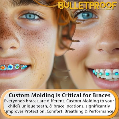 Bulletproof Braces Mouth Guard: Most Breathable Thin Mouthguard for Braces! - color: Clean White, size: BRACES