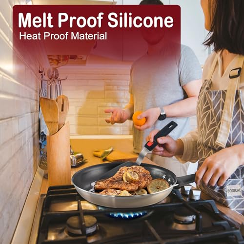 2 Pack Silicone Spatula Turner, 600°F Heat Resistant Kitchen Spatula Set for Nonstick Cookware, Cooking Utensil Set for Egg Pancake Flipper/Heat Resistant Silicone Grip | Cooking Utensils Set for Egg Pancake Flipper, Heat Resistant Silicone Grip, Stainles