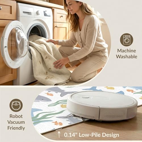 4'x6' Washable Kawaii Shark Accent Rug, Grey Non-Shedding Small Carpet for Playroom, Bedroom, Reading Nook, Pet Friendly & Kids Safe Play Mat | Ref:2067797 - color: Blue/Pattern 24, size: 4' x 6' (Rectangular)