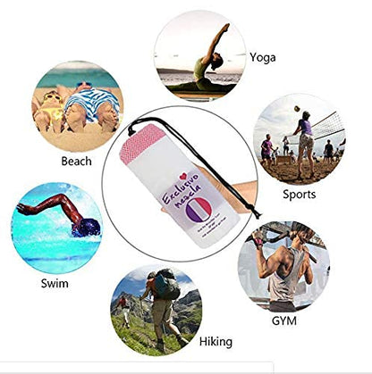 Exclusivo Mezcla 4 Pack Microfiber Quick Dry Large Beach Pool Towels - color: Multi-green/Purple/Navy/Brown, size: 30" x 60"