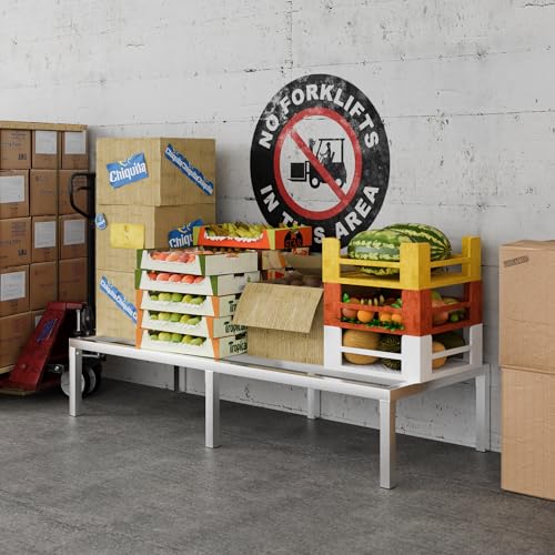 60" Long x 24" Wide | Height: 12" Off The Floor Aluminum Dunnage Rack | Storage in Restaurant, Kitchens and Garages and More! - size: 60" Long x 24" Wide | Height: 12" Off The Floor