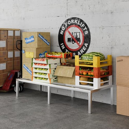 60" Long x 24" Wide | Height: 12" Off The Floor Aluminum Dunnage Rack | Storage in Restaurant, Kitchens and Garages and More! - size: 60" Long x 24" Wide | Height: 12" Off The Floor
