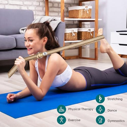 Yoga Exercise Adjustable Straps 8FT with Durable D-Ring for Pilates & Gym Workouts | Hold Poses, Stretch, Improve Flexibility & Maintain Balance - color: Light green&pink