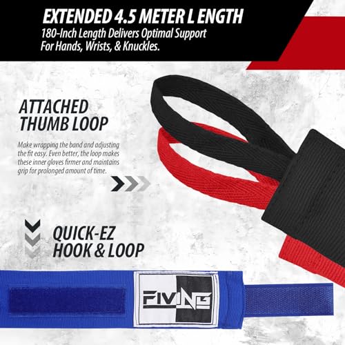 Boxing Hand Wraps Inner Gloves for Men Women(180 Inch) - color: Black