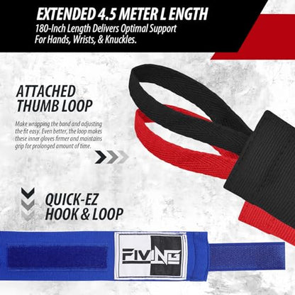 Boxing Hand Wraps Inner Gloves for Men Women(180 Inch) - color: Black