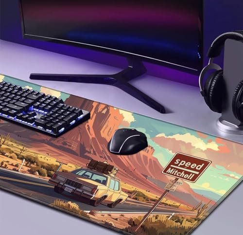 Natural Mountain View Gaming Computer Keyboard Pad, Computer Mouse Pad | The Surface Of The Mouse Pad Is Designed With Fiber Woven Material, And The Base Is Made Of Natural Anti Slip Rubber. - color: Grassland Highway