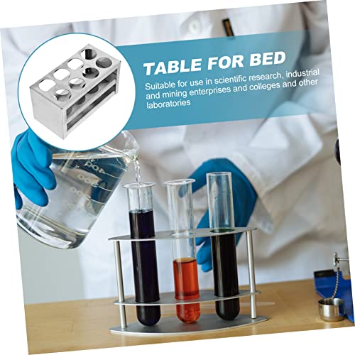 PRETYZOOM 1pc Stainless Steel Test Tube Rack Practical Organizer for Laboratory Classroom and Home Use Lightweight Holder for Test Tubes Lipsticks